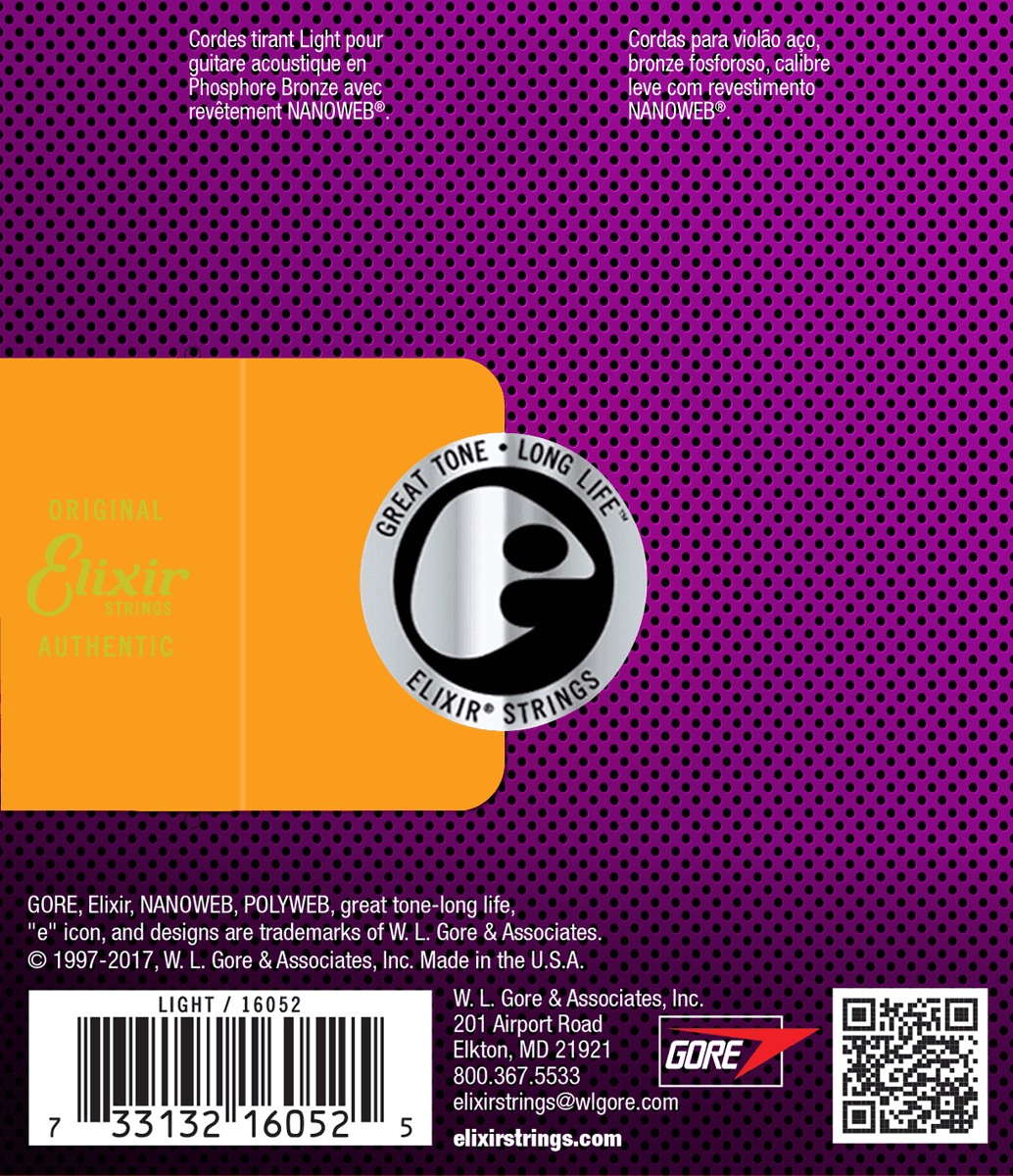 CORDES ELIXIR PHOSPHOR BRONZE LIGHT 12-53 NANOWEB