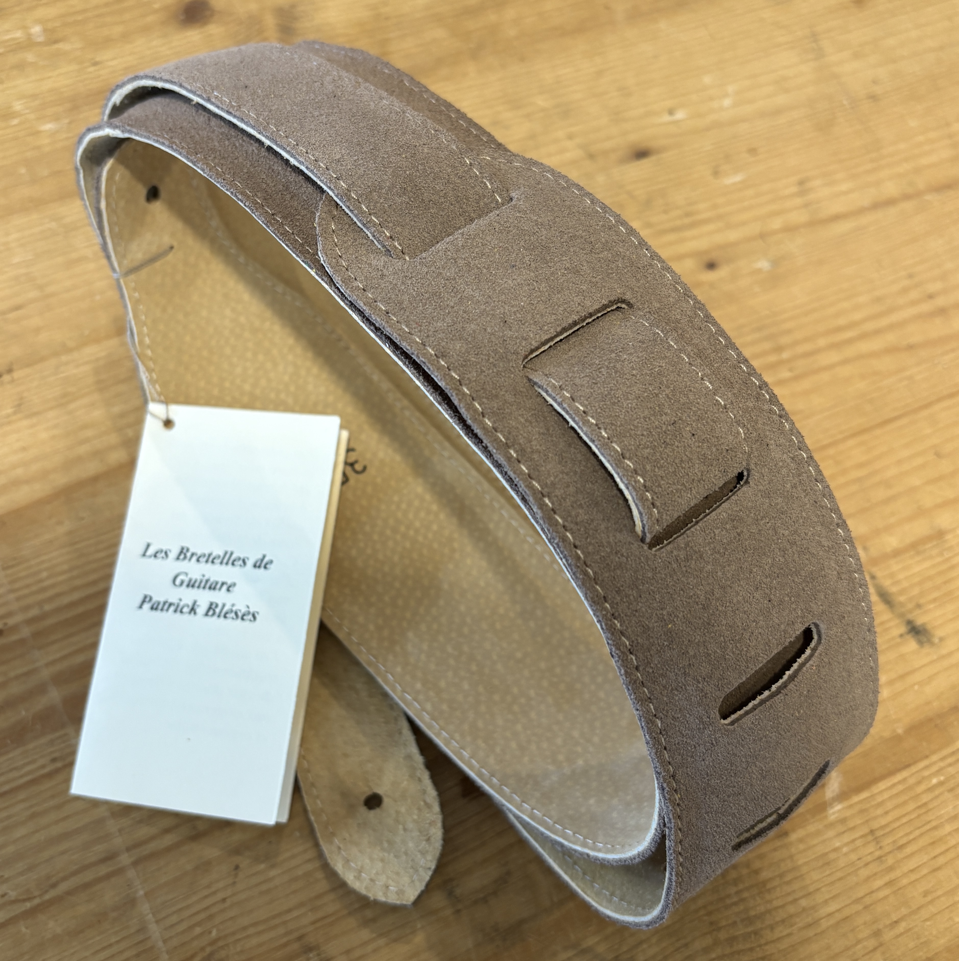 Sangle Patrick Bleses BG35M Velours Taupe