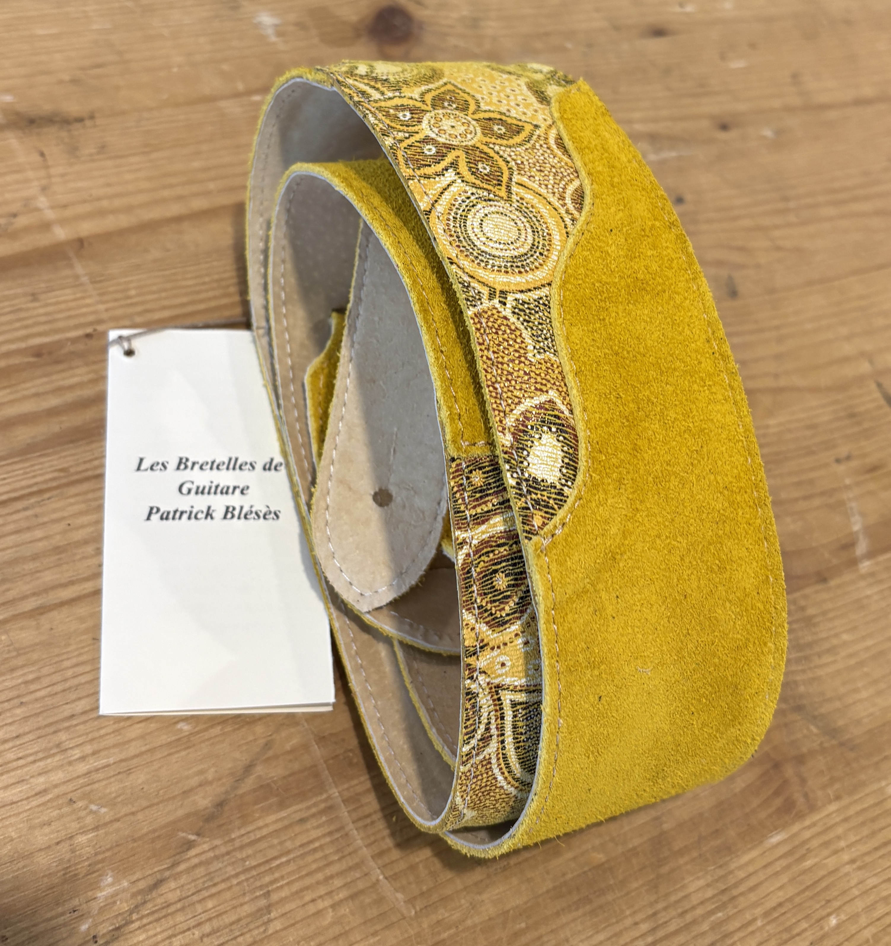Sangle Patrick Bleses BG62 Velours Jaune Kanap