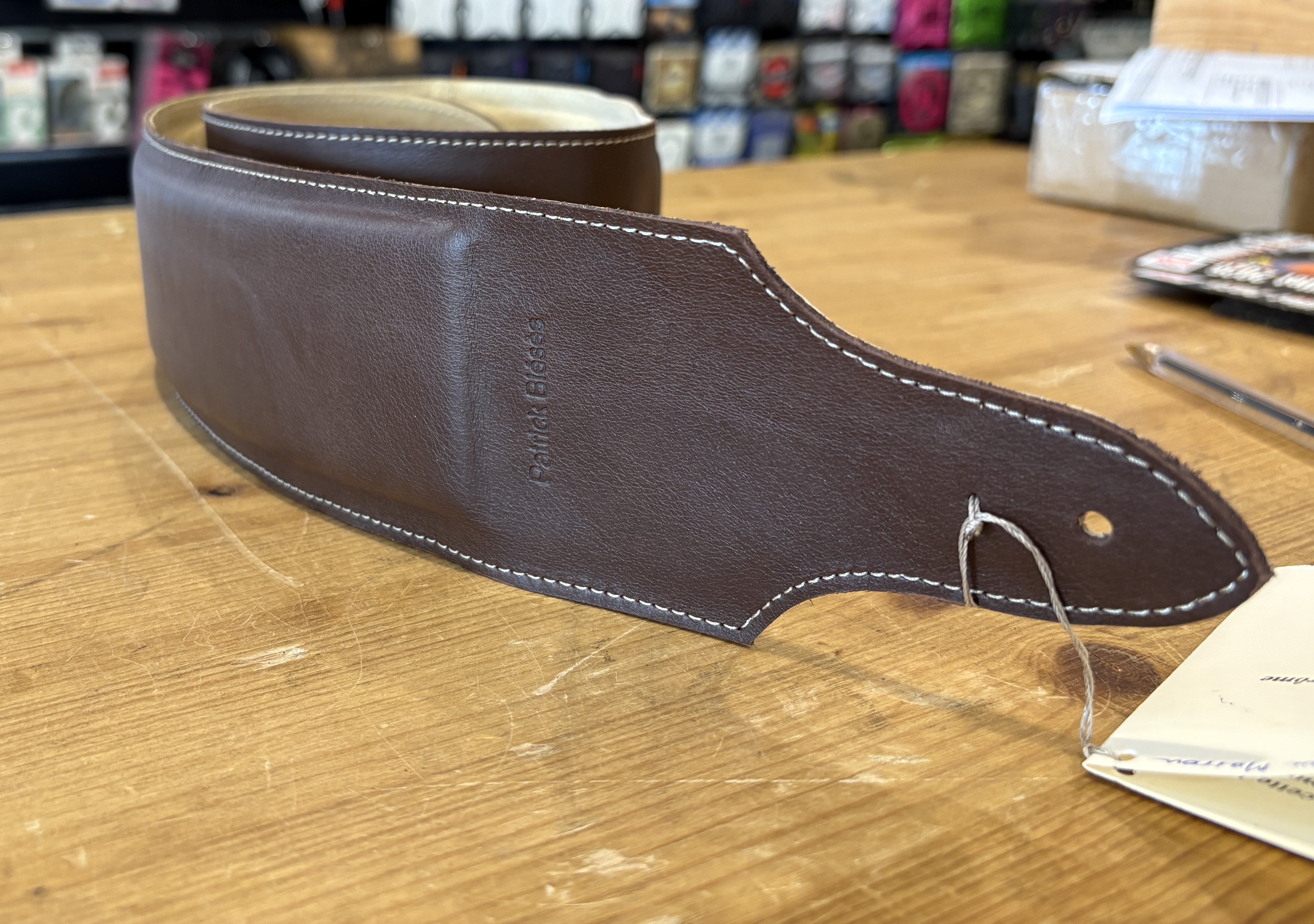Sangle Patrick Bleses BG 17 Cuir Veau Marron