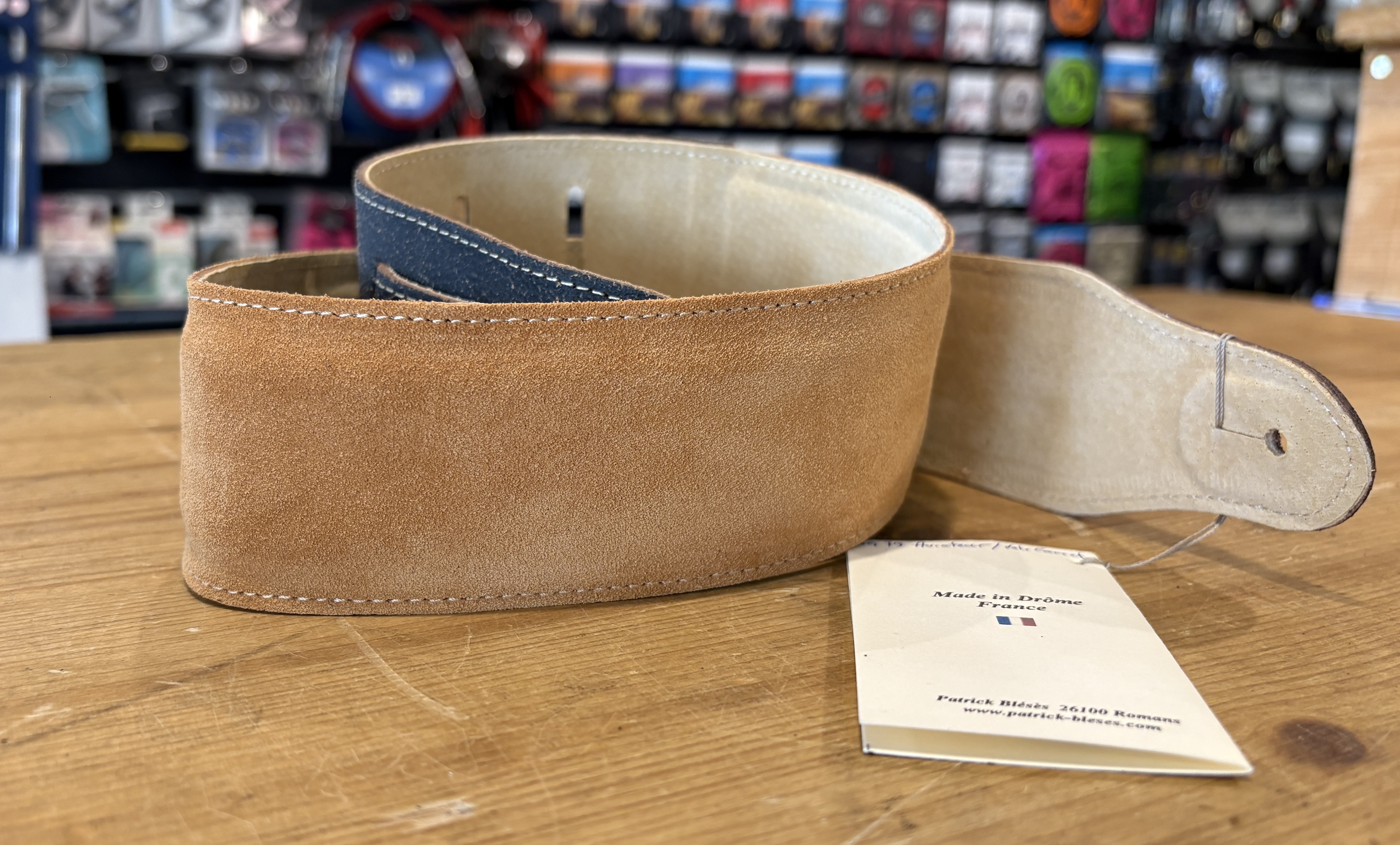 Sangle Patrick Bleses BG 79 Aviateur Velours Camel