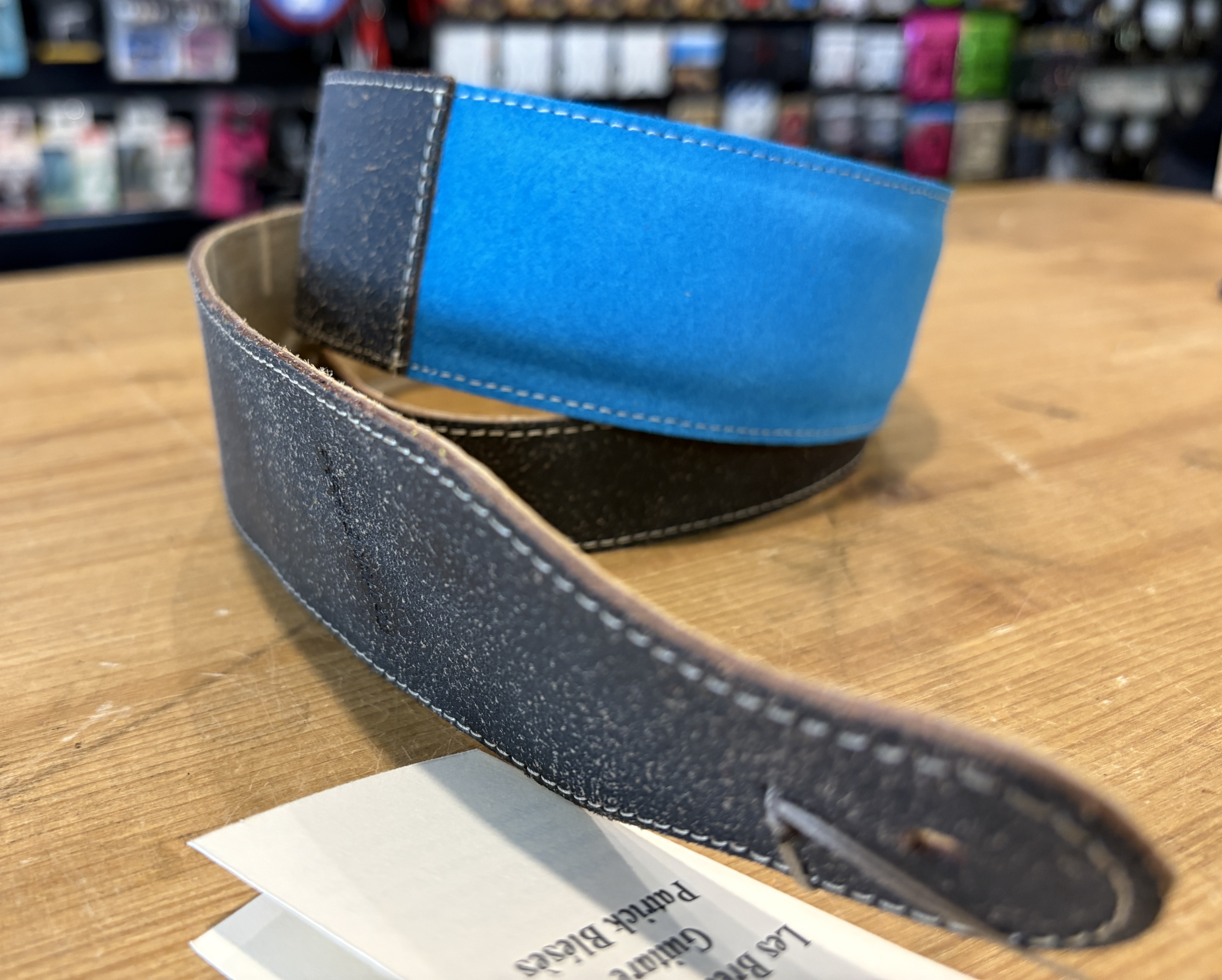 Sangle Patrick Bleses BG 79 Aviateur - Velours Turquoise