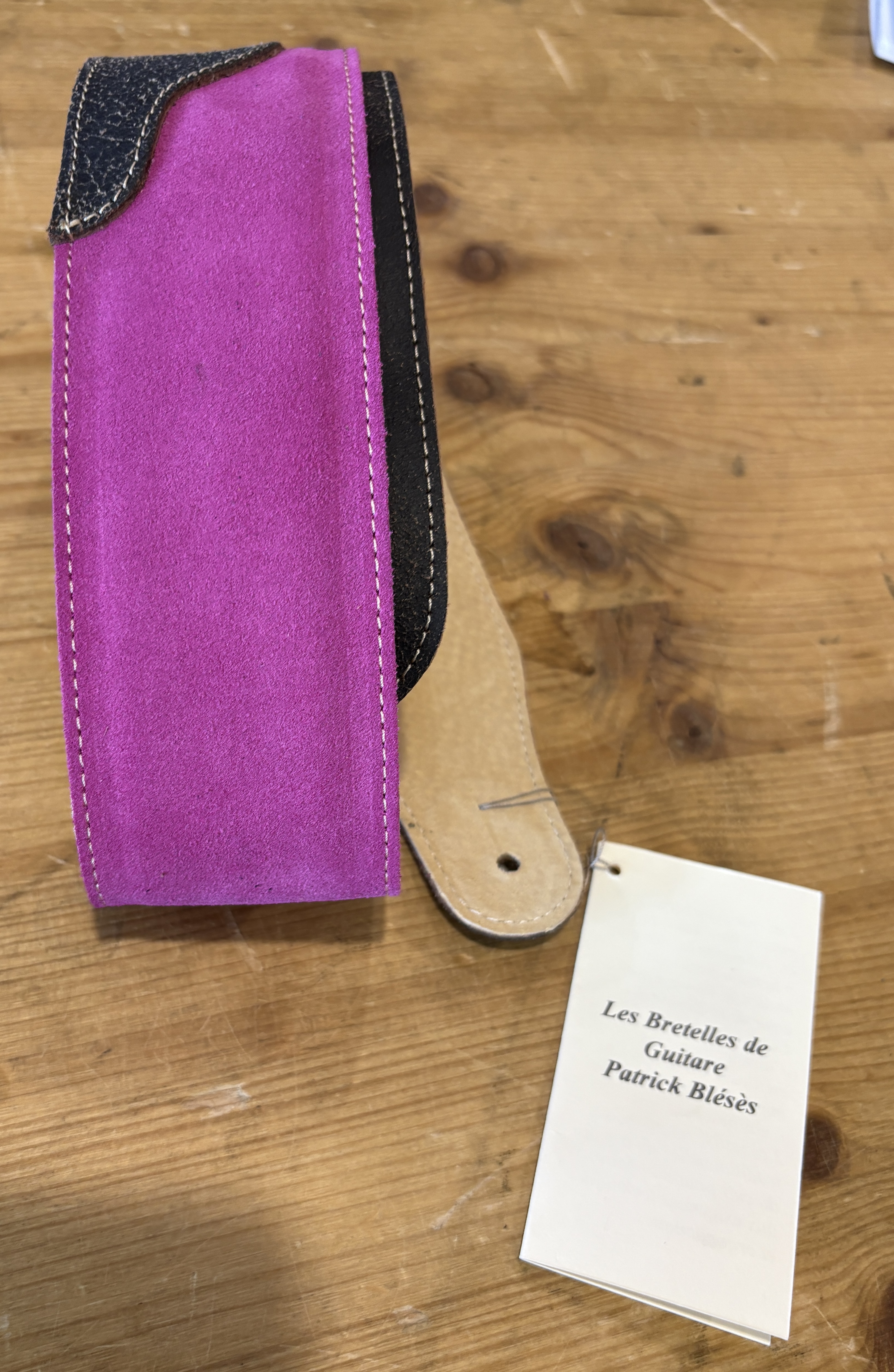 Sangle Patrick Bleses BG 79 Aviateur - Velours Rose