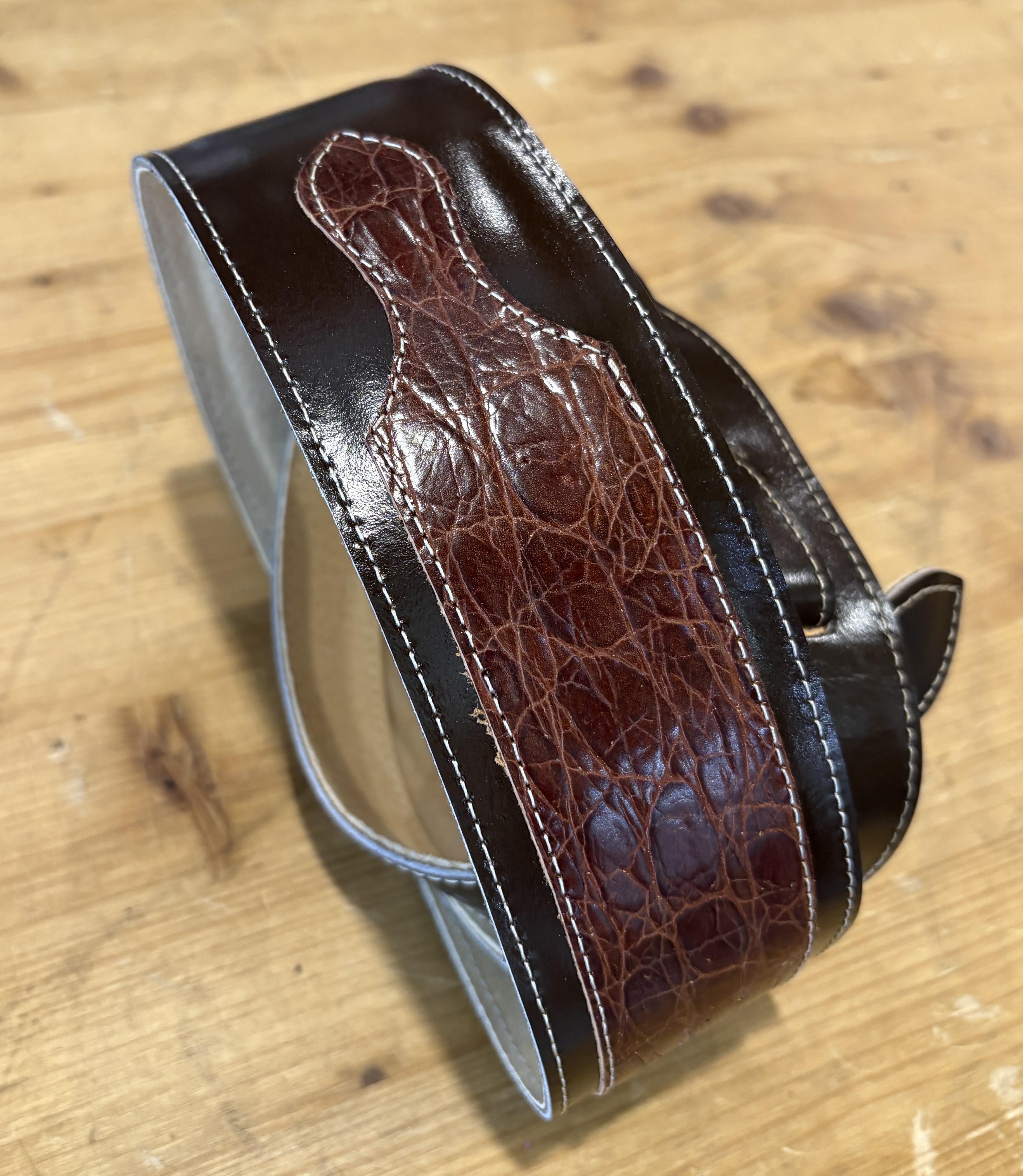 Sangle Patrick Bleses BG 44M Slow - Croco Marron