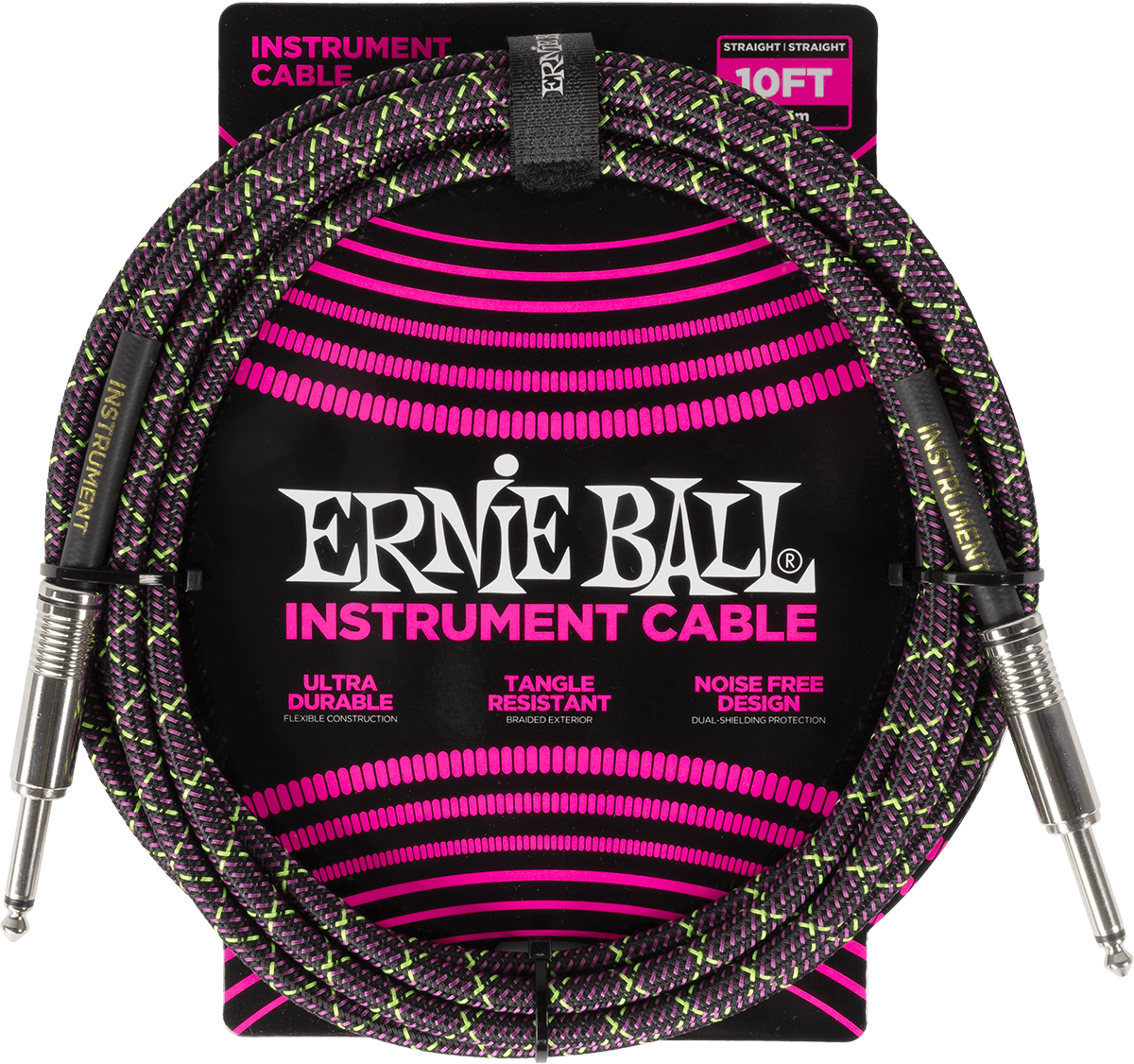 Câble Ernie Ball tressé Jack / Jack 3m Purple Python