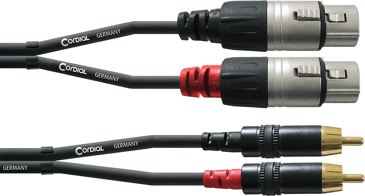 CABLE CORDIAL CFU1.5FC Câble audio double REAN 2x XLR F./2x RCA 1,5 m