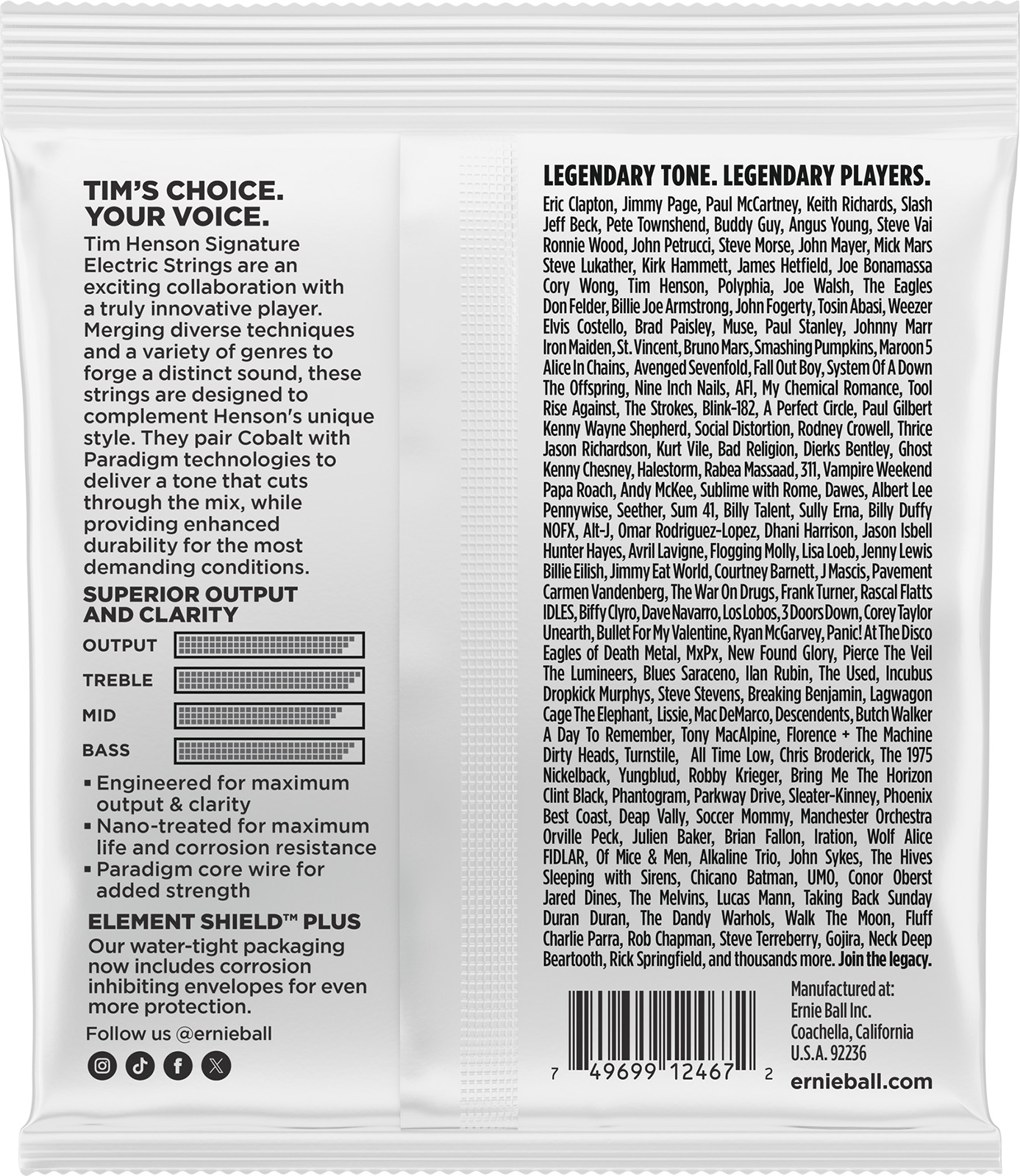 ERNIE BALL - 9635 Pack Accessoires Tim Henson