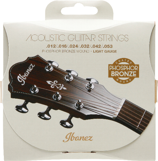 Cordes traitées Guitare acoustique Folk Ibanez Phosphor Bronze 12/53