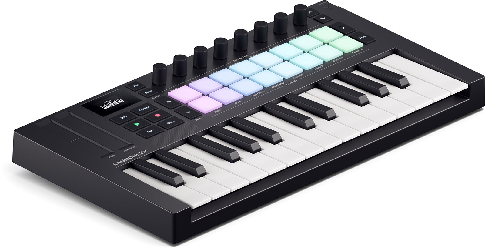 NOVATION LAUNCHKEY-MN25-MK4 Clavier maitre 25 mini-touches, 16 pads, 8 encodeurs, écran OLED