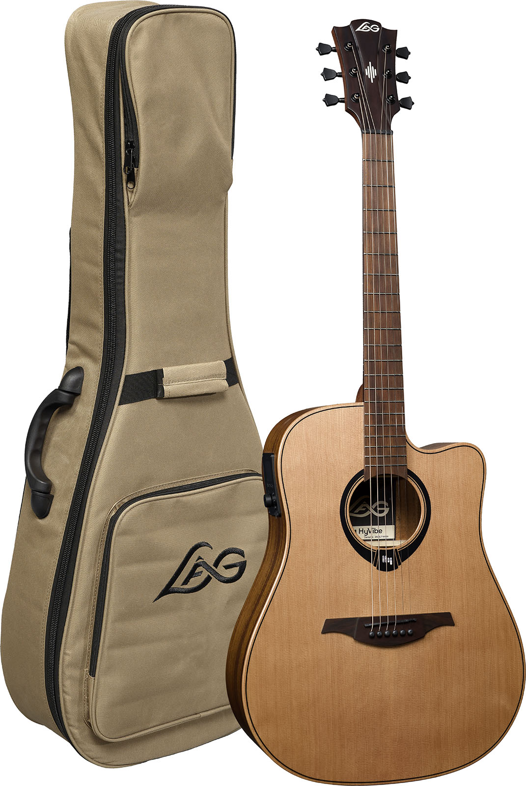 Guitare connectée Lag Hyvibe HV10DCE avec housse