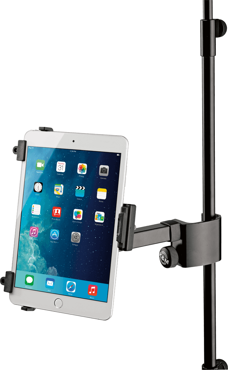 Support de tablette K&M - 19796 Fixation par serrage pour pied de micro