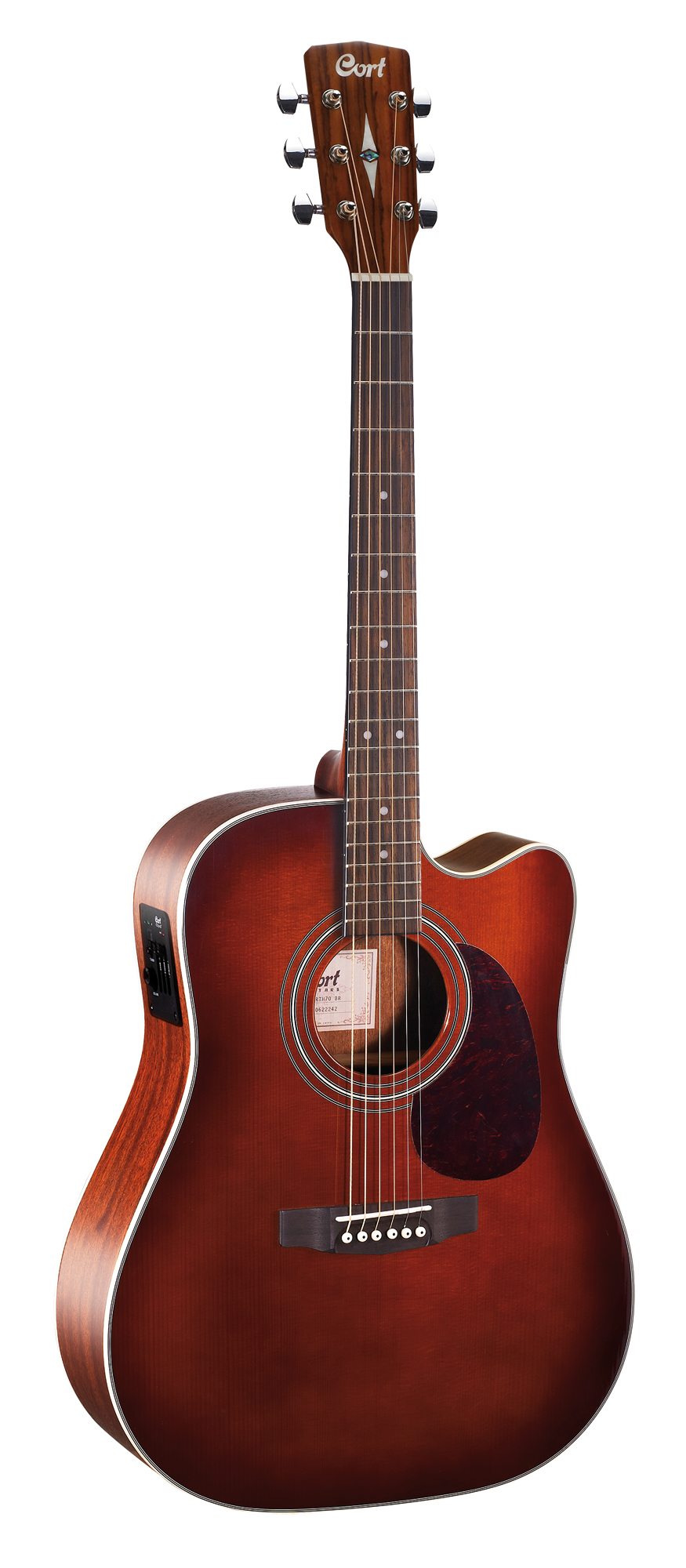 GUITARE FOLK ELECTRO CORT MR500E BRUN BRILLANT