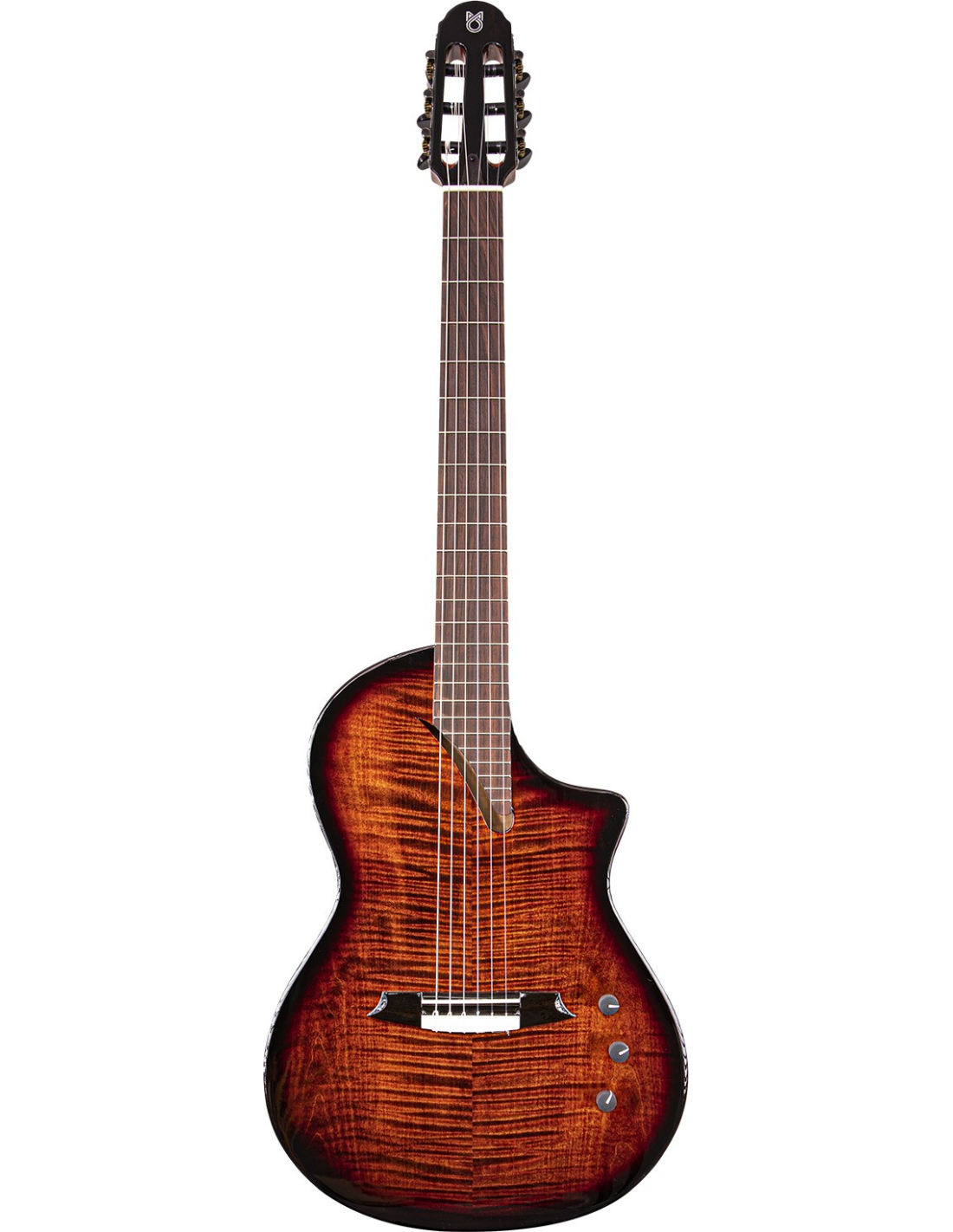 Guitare électro classique MARTINEZ Hispania Cognac + housse