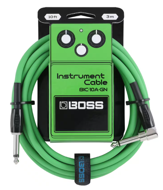 Câble jack BOSS 3m droit / coudé Vert