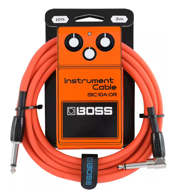 Câble jack BOSS 3m droit / coudé Orange