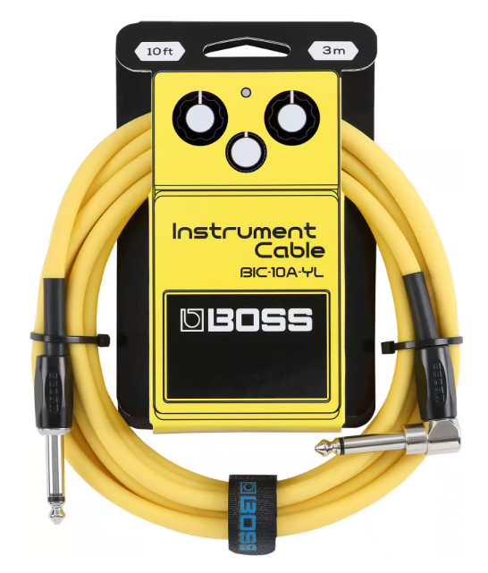 Câble jack BOSS 3m droit / coudé Jaune