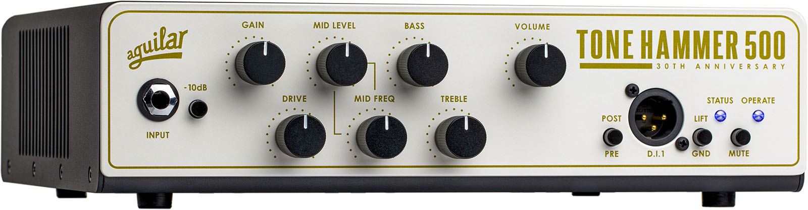 Tête d\'ampli Aguilar TH500 V2 30th anniversary Blanc / Or