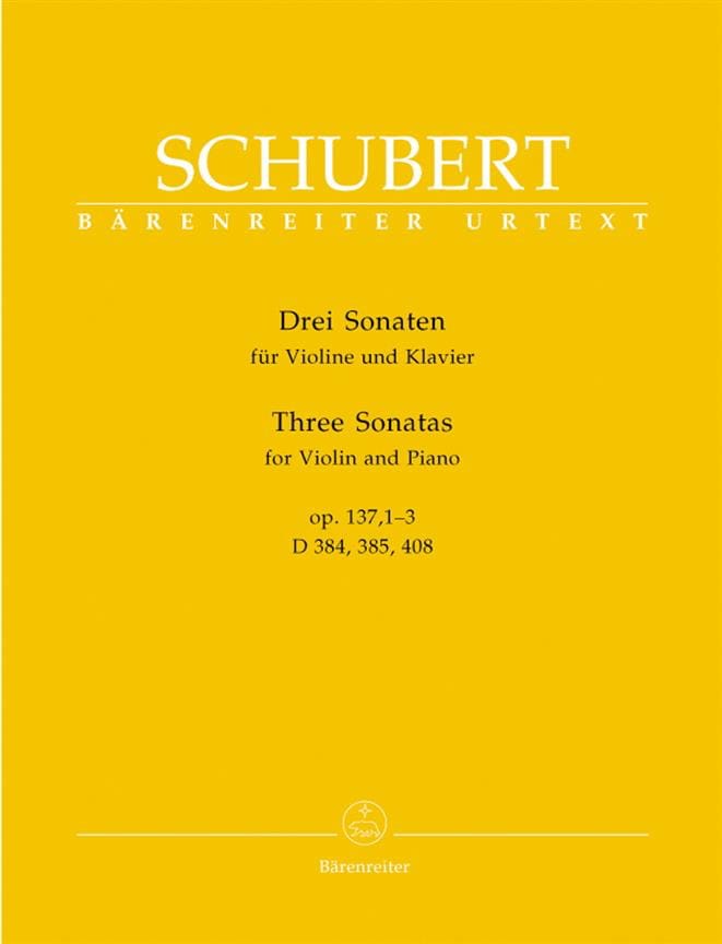 SCHUBERT Franz Sonates D 384 op. 137