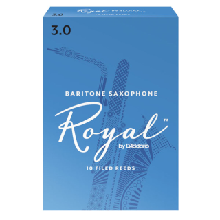 Rico Anches Rico Royal pour saxophone baryton, force 3.0, pack de 10