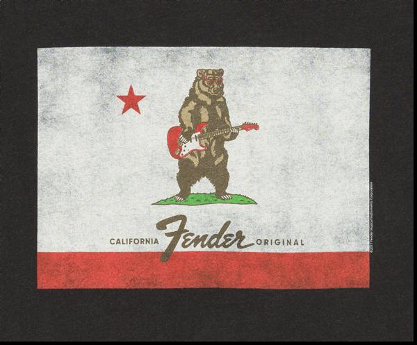 Fender® Bear Flag T-Shirt, Coal, L