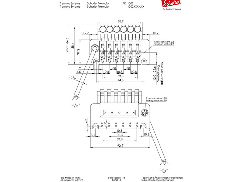 SCHALLER FLOYD TREMOLO BLACK (R3/37mm)