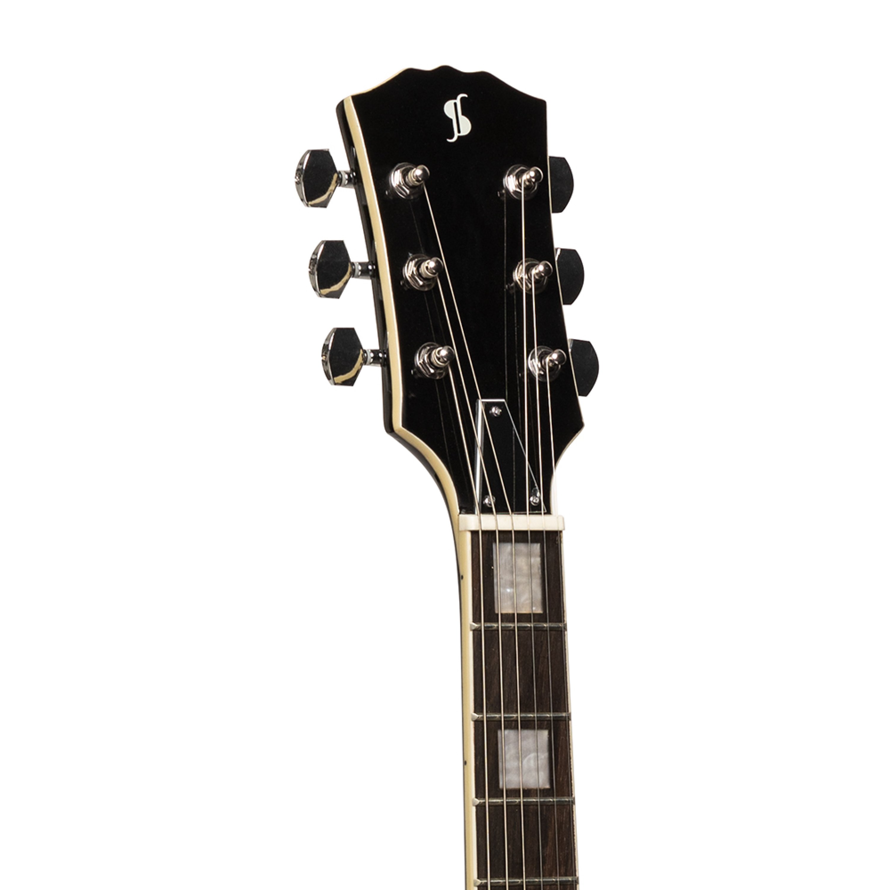 STAGG SEL-STD BLK Guitare électrique série Standard L, avec corps bombé en acajou massif - Noir