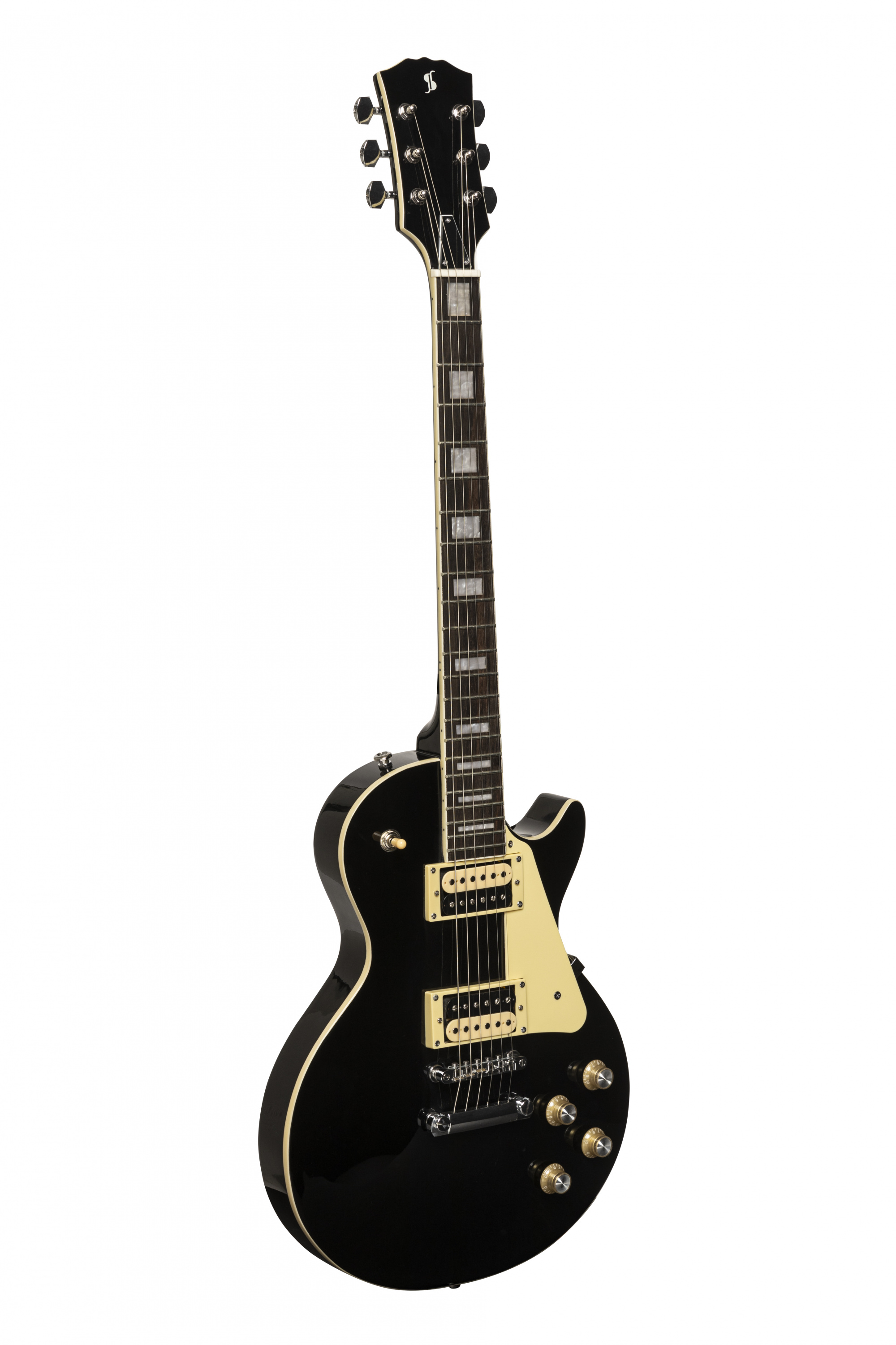 STAGG SEL-STD BLK Guitare électrique série Standard L, avec corps bombé en acajou massif - Noir