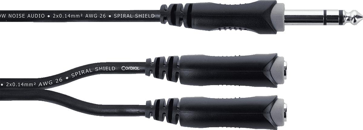 CORDIAL EY0.3VKK Jack - Jack st&eacute;r&eacute;o m./2 Jacks st&eacute;r&eacute;o f. - 30cm