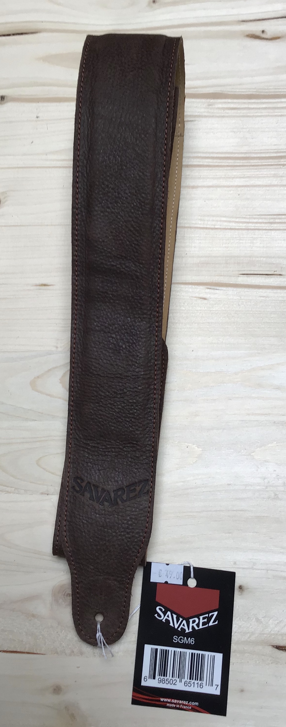 Strap black SAVAREZ guitar width 6cm customs