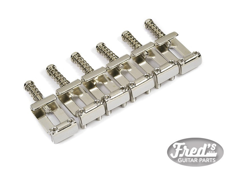 GOTOH® S101 STEEL SADDLE SET FOR VINTAGE STRAT® TREMOLO (11.3mm) WITH SCREWS NICKEL (6pcs)