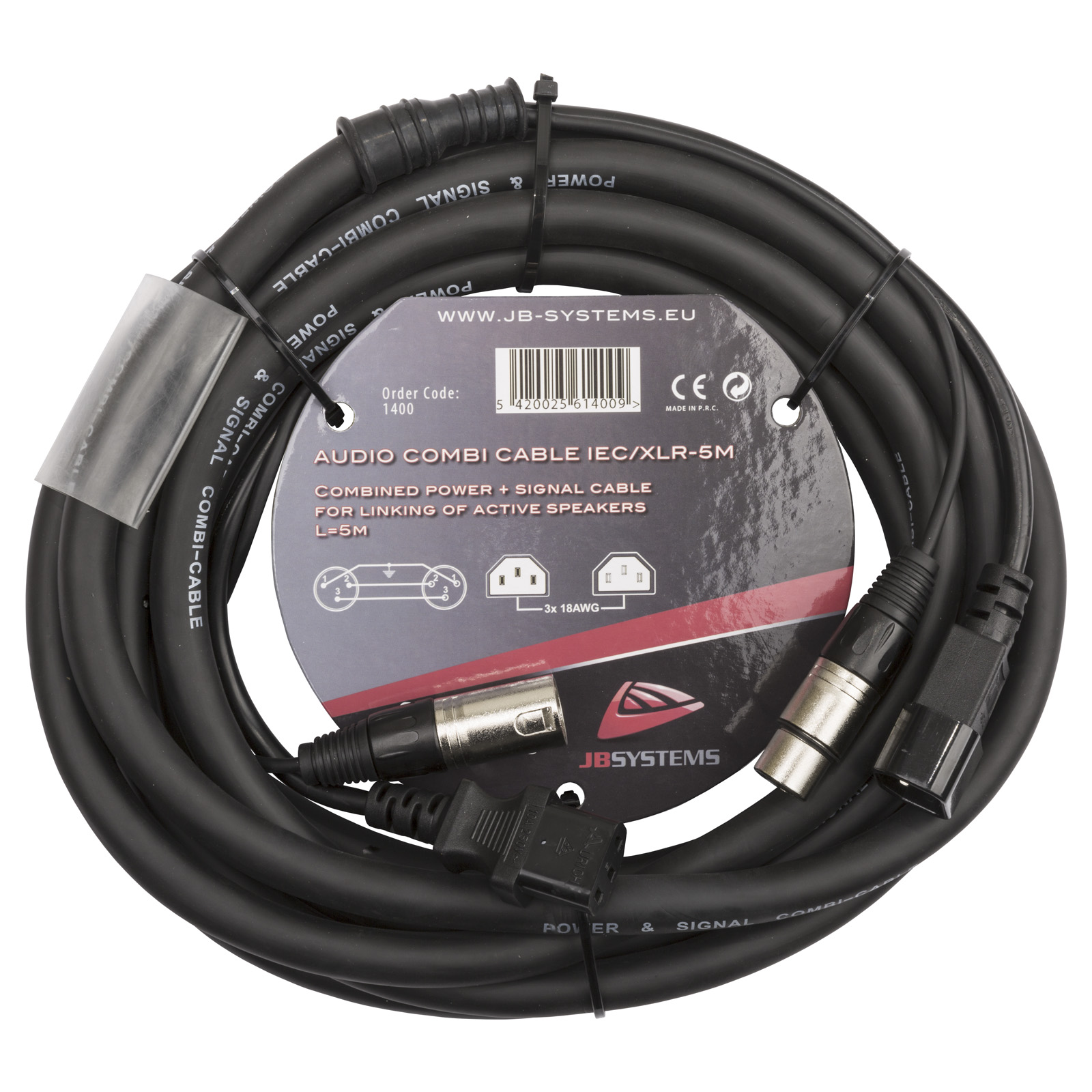CABLE HYBRID 5M XLR-SHUKO - JB