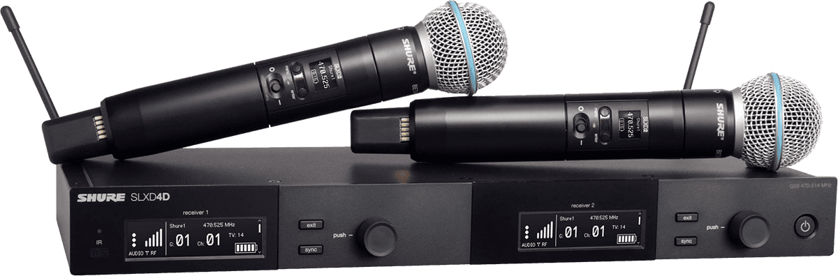 SHURE - SLXD24DE-B58-J53 Système complet double - Système double émetteur main BETA58A - 562-606 MHz