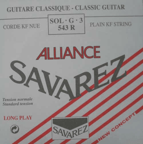 Corde Savarez Alliance Rouge 543R unité (G / Sol)