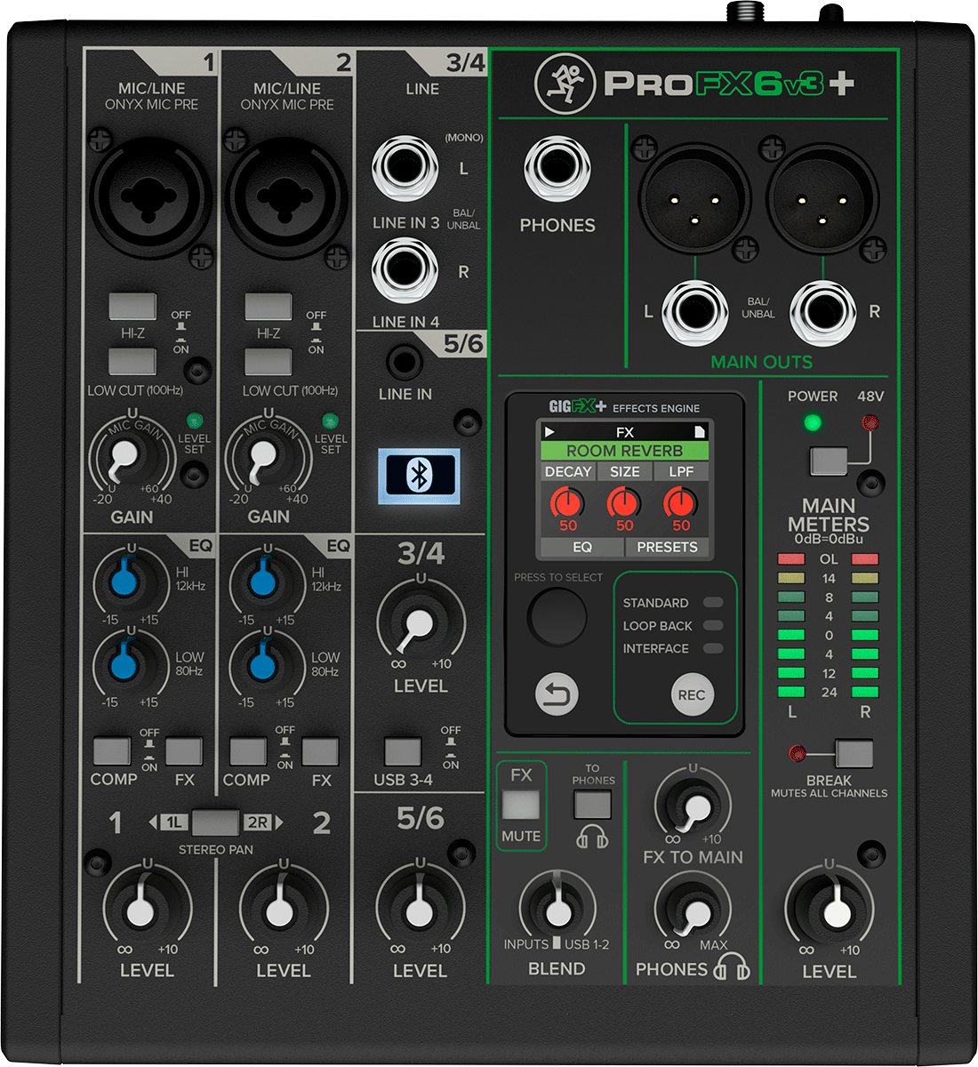 TABLE MIXAGE MACKIE PROFX6V3+ - USB 6 canaux + Bluetooth et effets