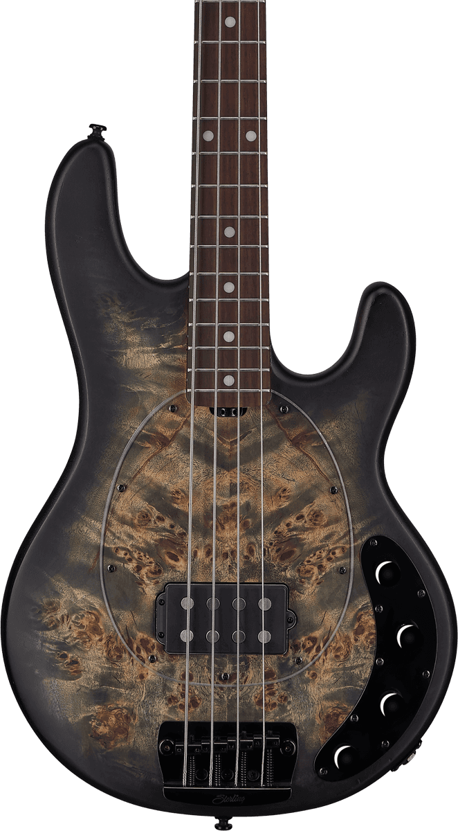 Basse STERLING BY MUSIC MAN - RAY34PB-TBKS-R2 StingRay34 - Transparent Black Satin