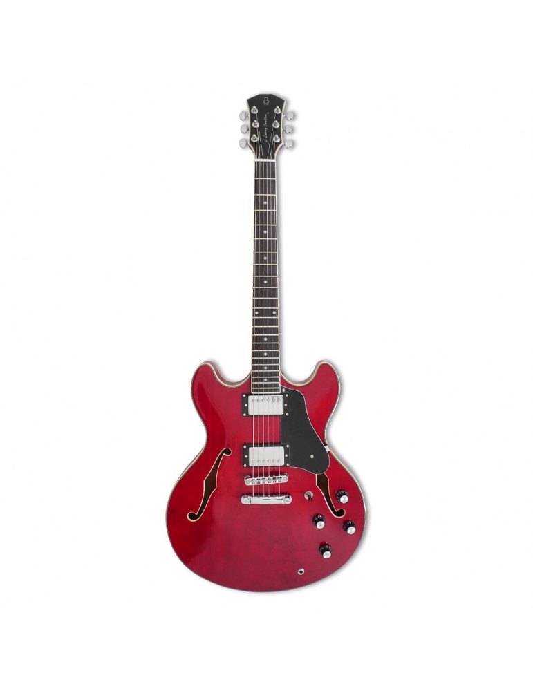 GUITARE ELECTRIQUE LARRY CARLTON H7 HOLLOW BODY TRANS RED