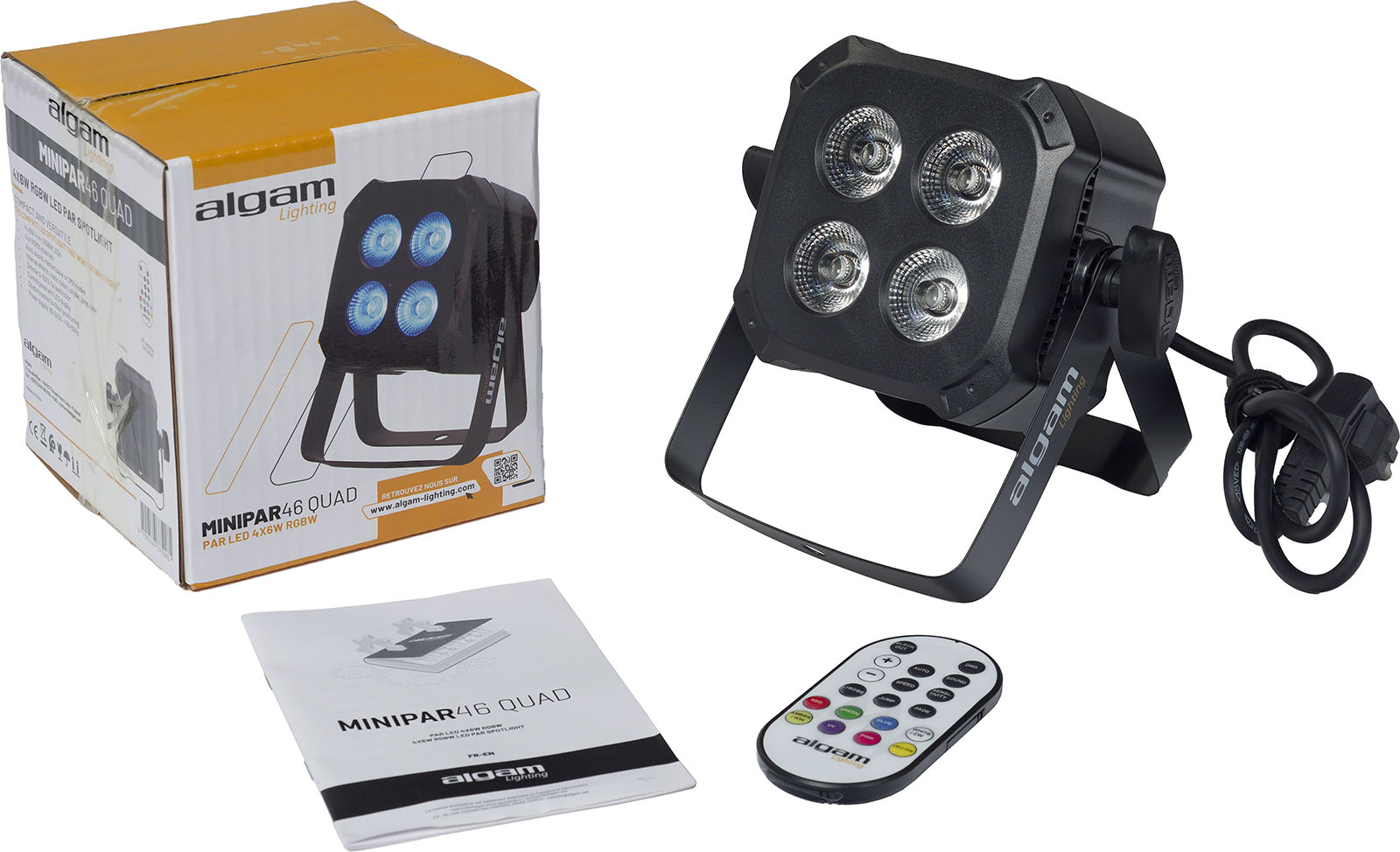 Projecteur ALGAM LIGHTING MINIPAR46-QUAD QUAD - Par LED 4 x 6W 4-en-1 compact, télécommande