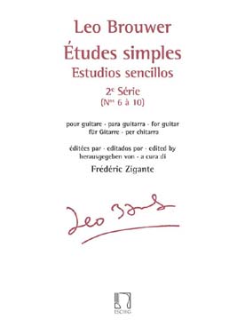 Études simples - 2e série (N° 6 à 10) BROUWER Leo pour guitare