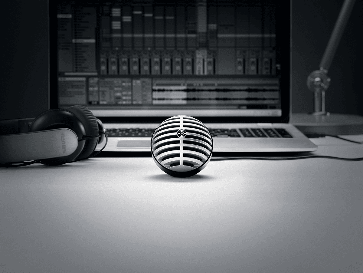 SHURE - MV5-B-LTG Bureau - Statique finition noire
