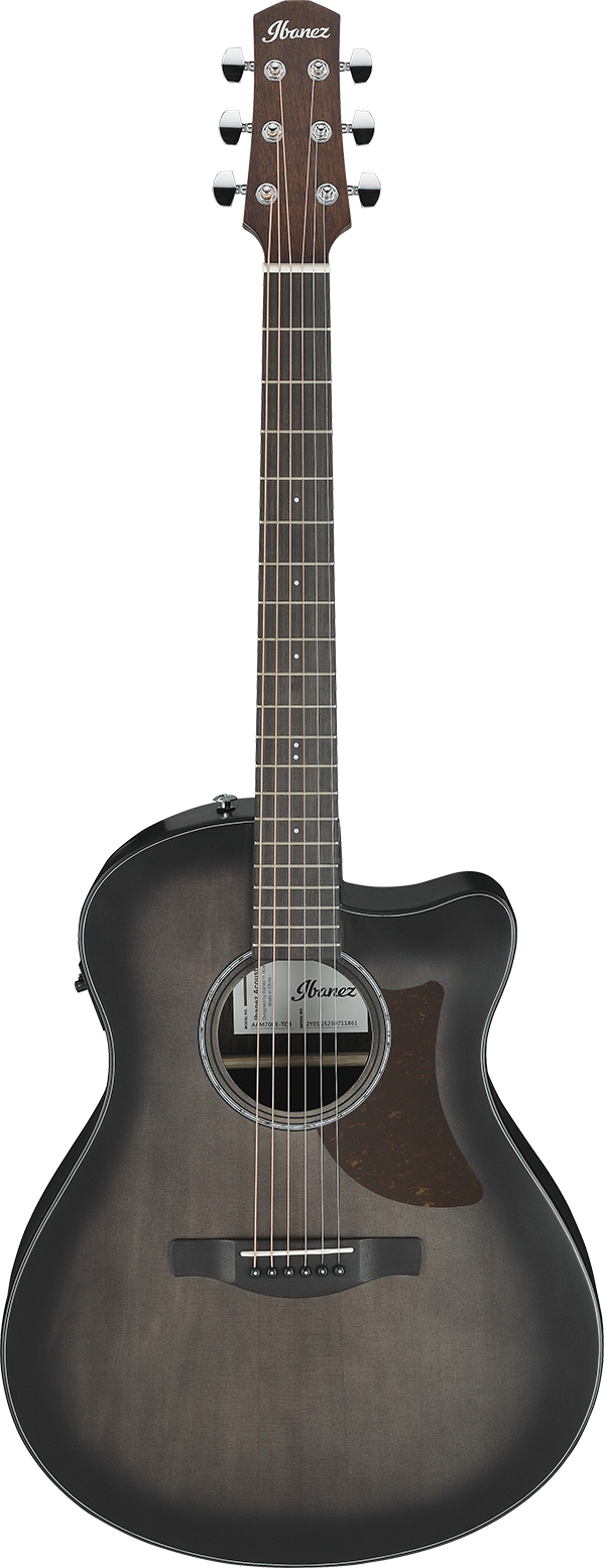 Guitare Electro-acoustique Transparent Charcoal IBANEZ AAM70CE