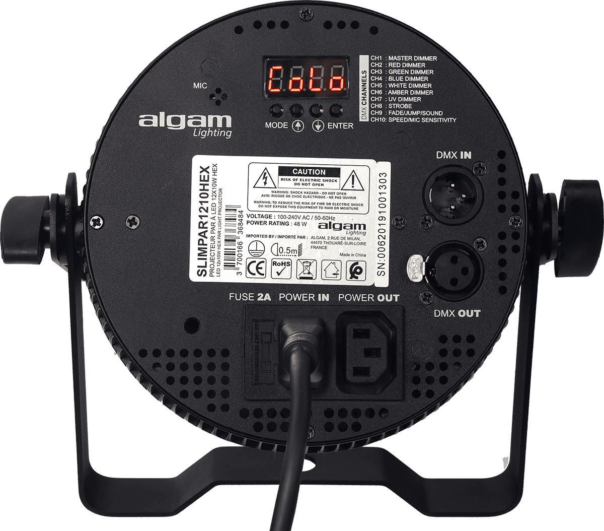 Par ALGAM LIGHTING - SLIMPAR-1210-HEX HEX - Projecteur à LED 12 x 10W RGBWAU