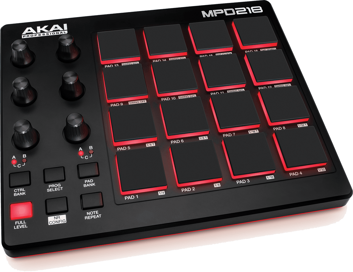 CONTROLEUR AKAI MPD218 16 pads 6 potentiomètres