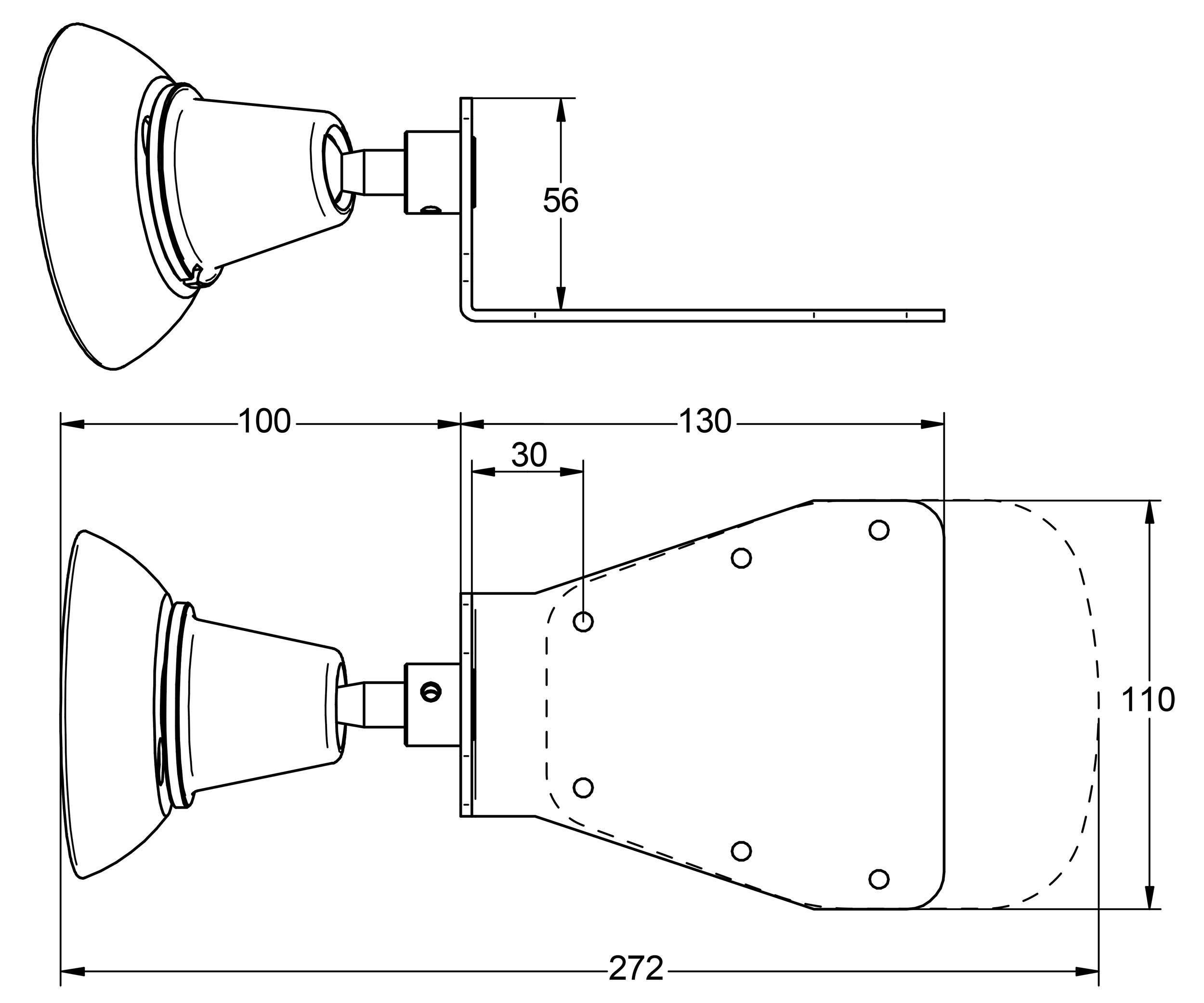 Audiophony - iLine24sup Support mural orientable pour iLINE23 et iLINE43 - Noir