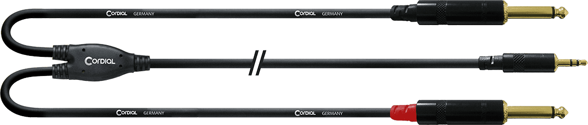 CABLE CORDIAL CFY 1.5 WPP - Mini jack mâle stéré - 2 jacks mono - 1.5m