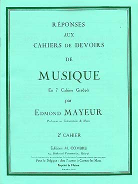 Réponses aux devoirs de musique - N° 2 - Auteur MAYEUR Edmond Théorie musicale