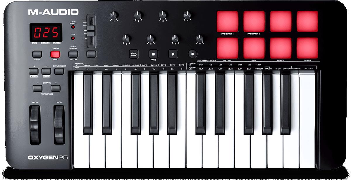 M-AUDIO - Clavier Maître OXYGEN25V USB-Midi 25 notes 8 pads/pots