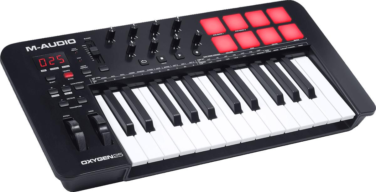 M-AUDIO - Clavier Maître OXYGEN25V USB-Midi 25 notes 8 pads/pots