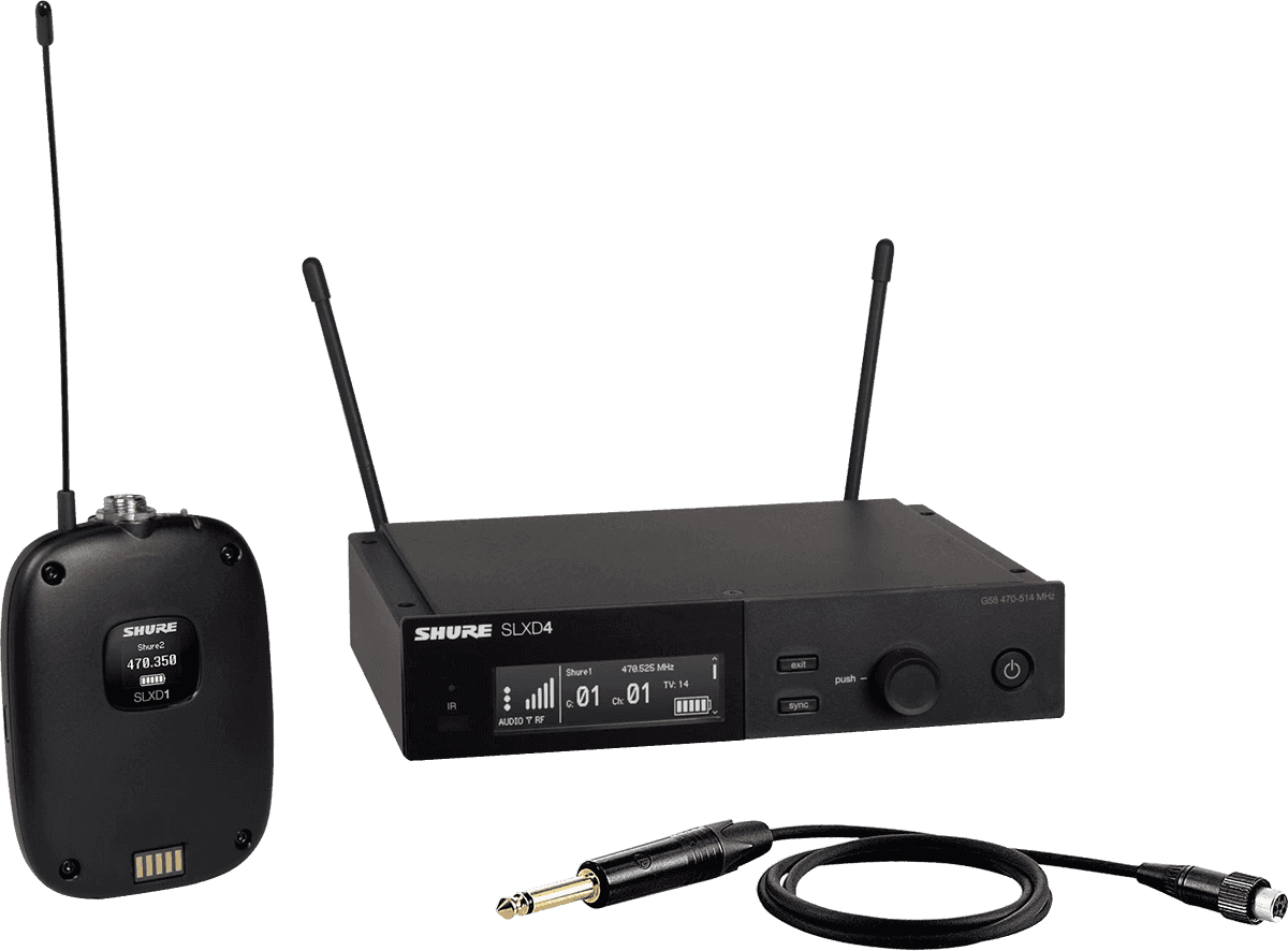 SHURE - SLXD14E-J53 - Système sans fil complet instrument jack 6,35mm - 562-606 MHz