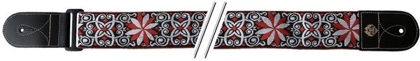 COURROIE GUITARE Fire&Stone FOLK JACQUARD Red-White