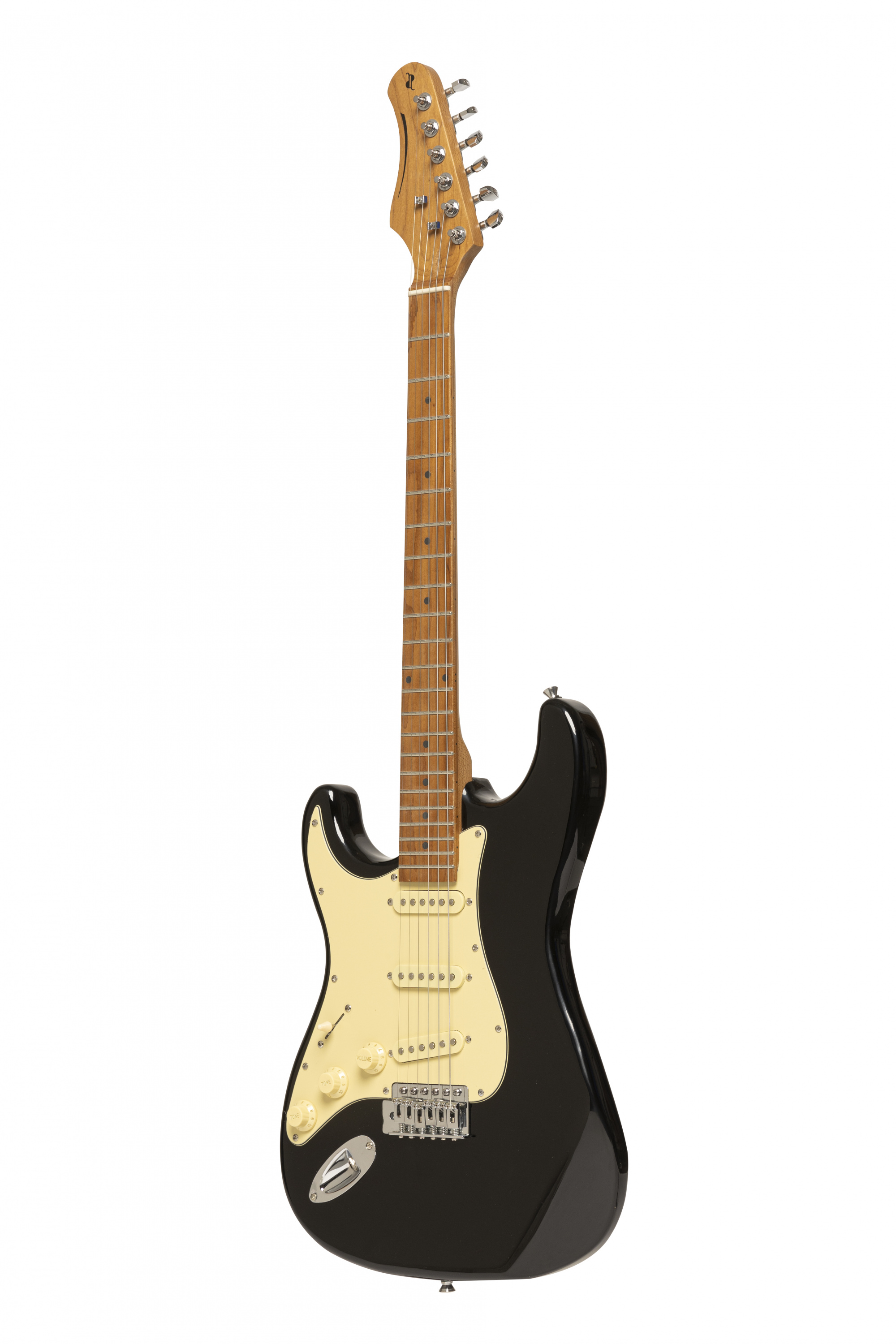 STAGG SES-55 BLK LH Guitare électrique série 55 avec corps en paulownia massif, modèle gaucher - Noir